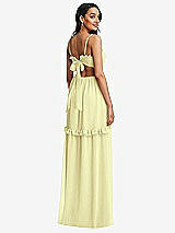 Rear View Thumbnail - Butter Yellow Ruffle-Trimmed Cutout Tie-Back Maxi Dress with Tiered Skirt