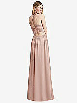 Rear View Thumbnail - Toasted Sugar Halter Cross-Strap Gathered Tie-Back Cutout Maxi Dress