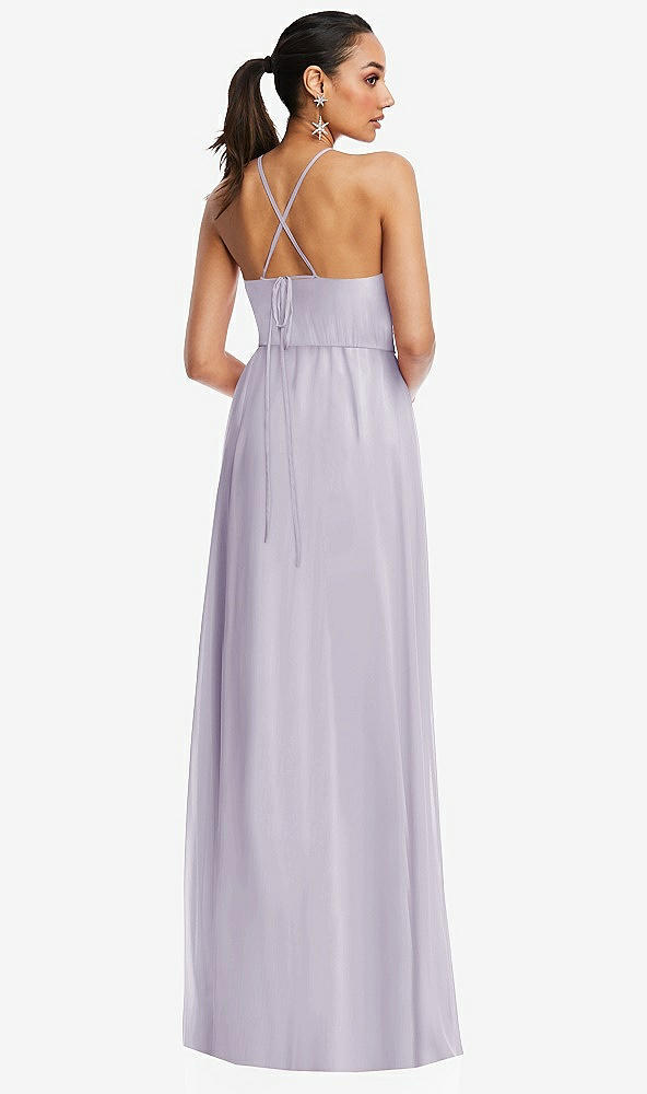 Back View - Moondance Plunging V-Neck Criss Cross Strap Back Maxi Dress