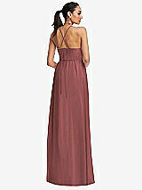 Rear View Thumbnail - English Rose Plunging V-Neck Criss Cross Strap Back Maxi Dress