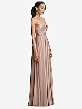 Side View Thumbnail - Neu Nude Plunging V-Neck Criss Cross Strap Back Maxi Dress