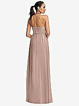 Rear View Thumbnail - Neu Nude Plunging V-Neck Criss Cross Strap Back Maxi Dress