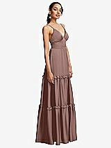 Side View Thumbnail - Sienna Low-Back Triangle Maxi Dress with Ruffle-Trimmed Tiered Skirt