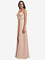 Side View Thumbnail - Cameo Adjustable Strap A-Line Faux Wrap Maxi Dress