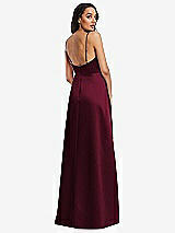 Rear View Thumbnail - Cabernet Adjustable Strap A-Line Faux Wrap Maxi Dress