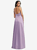 Rear View Thumbnail - Pale Purple Adjustable Strap A-Line Faux Wrap Maxi Dress