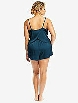 Alt View 2 Thumbnail - Atlantic Blue Whisper Satin Lounge Shorts with Pockets