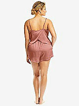 Alt View 2 Thumbnail - Desert Rose Whisper Satin Lounge Shorts with Pockets