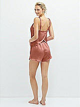 Rear View Thumbnail - Desert Rose Whisper Satin Lounge Shorts with Pockets