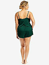 Alt View 2 Thumbnail - Hunter Green Whisper Satin Lounge Shorts with Pockets