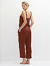 Rear View Thumbnail - Auburn Moon Whisper Satin Wide-Leg Lounge Pants with Pockets