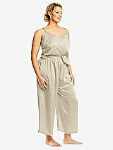 Alt View 2 Thumbnail - Champagne Whisper Satin Wide-Leg Lounge Pants with Pockets