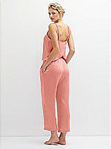 Rear View Thumbnail - Rose - PANTONE Rose Quartz Whisper Satin Wide-Leg Lounge Pants with Pockets