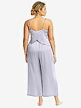 Alt View 3 Thumbnail - Silver Dove Whisper Satin Wide-Leg Lounge Pants with Pockets