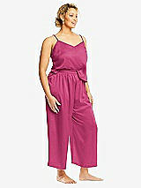 Alt View 2 Thumbnail - Tea Rose Whisper Satin Wide-Leg Lounge Pants with Pockets