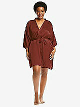 Alt View 1 Thumbnail - Auburn Moon Short Whisper Satin Robe