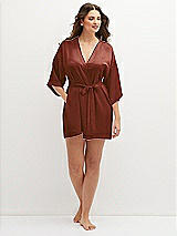 Front View Thumbnail - Auburn Moon Short Whisper Satin Robe