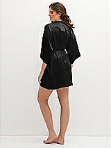 Rear View Thumbnail - Black Short Whisper Satin Robe