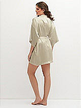 Rear View Thumbnail - Champagne Short Whisper Satin Robe