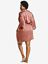 Alt View 3 Thumbnail - Desert Rose Short Whisper Satin Robe