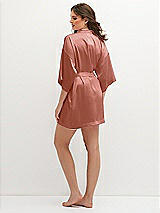 Rear View Thumbnail - Desert Rose Short Whisper Satin Robe