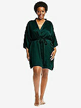 Alt View 1 Thumbnail - Evergreen Short Whisper Satin Robe