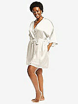 Alt View 2 Thumbnail - Ivory Short Whisper Satin Robe