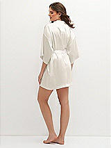 Rear View Thumbnail - Ivory Short Whisper Satin Robe