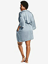 Alt View 3 Thumbnail - Mist Short Whisper Satin Robe