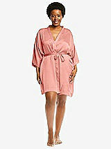 Alt View 1 Thumbnail - Rose - PANTONE Rose Quartz Short Whisper Satin Robe