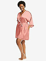 Alt View 2 Thumbnail - Rose - PANTONE Rose Quartz Short Whisper Satin Robe