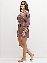 Side View Thumbnail - Sienna Short Whisper Satin Robe