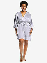 Alt View 1 Thumbnail - Silver Dove Short Whisper Satin Robe