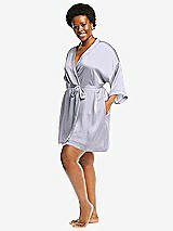 Alt View 2 Thumbnail - Silver Dove Short Whisper Satin Robe