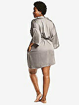 Alt View 3 Thumbnail - Taupe Short Whisper Satin Robe