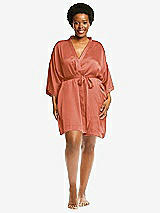 Alt View 1 Thumbnail - Terracotta Copper Short Whisper Satin Robe