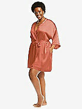 Alt View 2 Thumbnail - Terracotta Copper Short Whisper Satin Robe