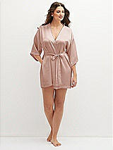 Front View Thumbnail - Toasted Sugar Short Whisper Satin Robe