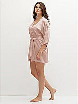 Side View Thumbnail - Toasted Sugar Short Whisper Satin Robe