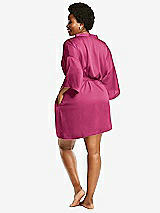 Alt View 3 Thumbnail - Tea Rose Short Whisper Satin Robe