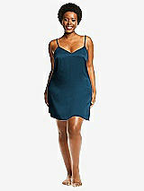 Alt View 1 Thumbnail - Atlantic Blue Short Whisper Satin Slip