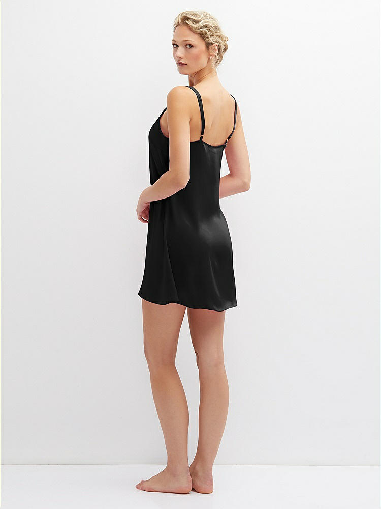 Back View - Black Short Whisper Satin Slip