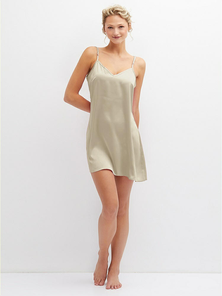 Front View - Champagne Short Whisper Satin Slip