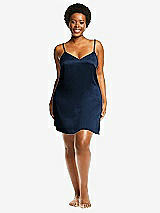 Alt View 1 Thumbnail - Midnight Navy Short Whisper Satin Slip