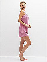 Side View Thumbnail - Powder Pink Short Whisper Satin Slip