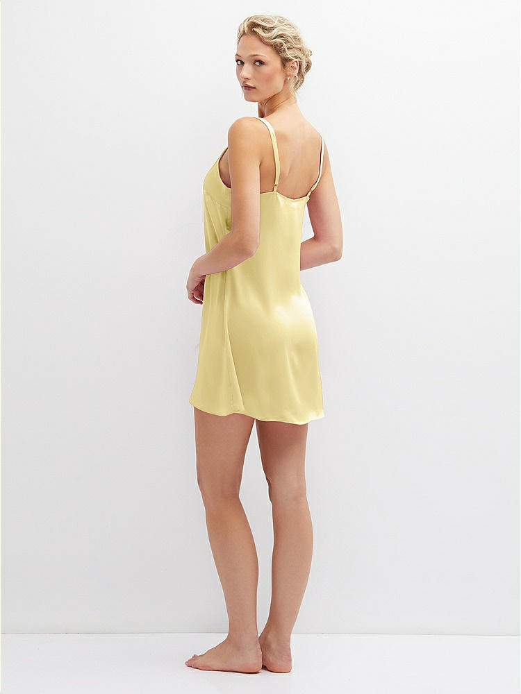 Back View - Pale Yellow Short Whisper Satin Slip