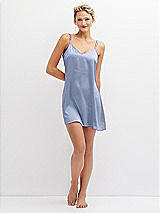 Front View Thumbnail - Sky Blue Short Whisper Satin Slip