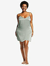 Alt View 1 Thumbnail - Willow Green Short Whisper Satin Slip