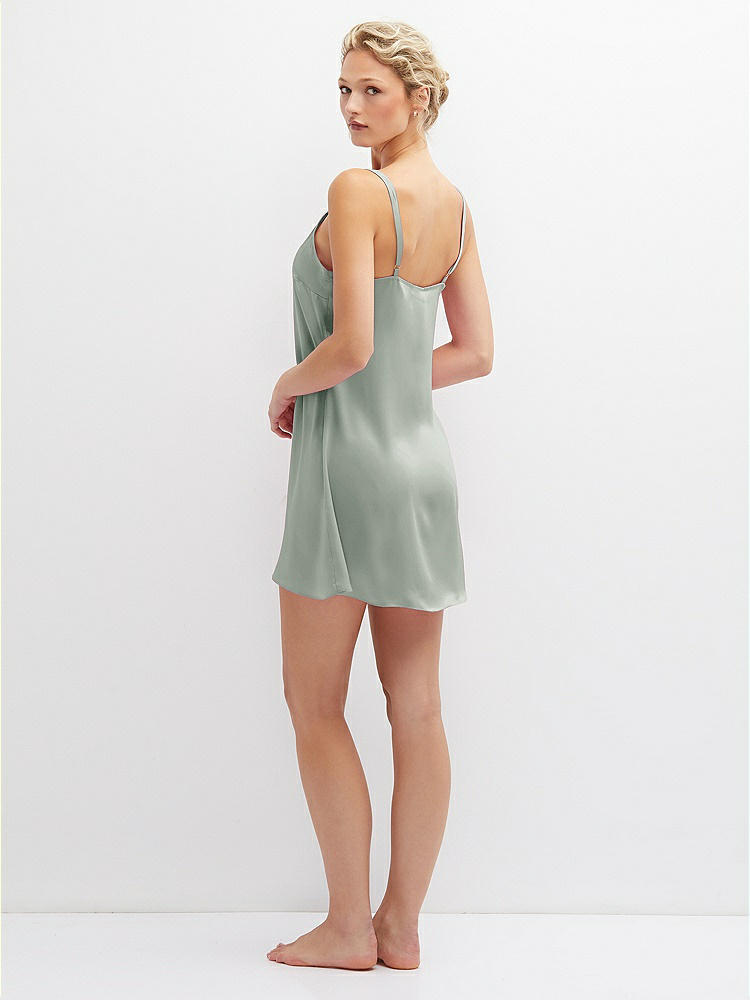 Back View - Willow Green Short Whisper Satin Slip