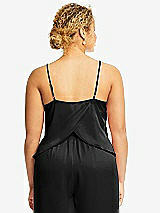 Alt View 2 Thumbnail - Black Split Back Whisper Satin Cami Top